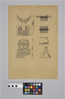 藏品(陳奇祿手稿-排灣、雅美族的梳子)的圖片